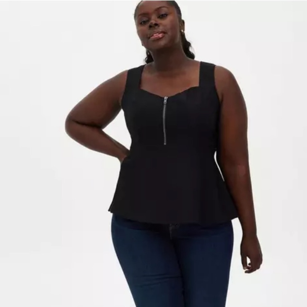 Torrid Bengaline Peplum Zip Tank